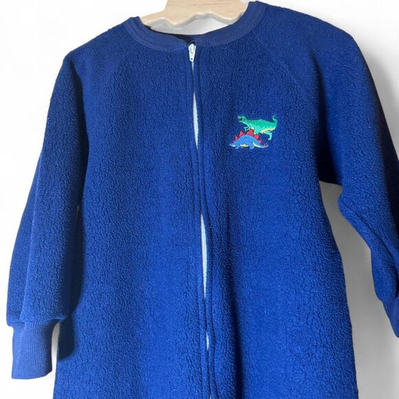VTG Carter’s Blue Dinosaur Sleeper Pajamas Kids Size 4 - Picture 2 of 6
